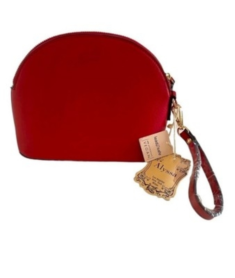 ALYSSA Red Vegan Leather Wrist Bag Small Women's Clutch Travel Handbag NWT
